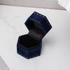 Luxury Soft Hexagon Velvet Vintage Single Ring Box Empty Jewelry Holder for Engagement Wedding Proposal Gift