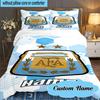 Custom Name Argen-tina Football Crest Bedding Set 3pcs, Bedding Set Including 1pc Duvet Cover And 2pcs Pillowcases for Bedroom, Dormitory Gift