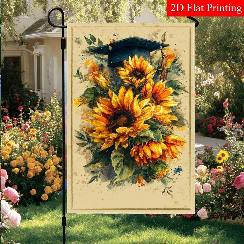 2D Flat - 2D Flat - 2D Flat Congratulations to The Graduates And Sunflower Graduation Season Garden Flag_3 (1)- Garden Decoration Double S, Home Decor