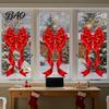 Christmas Window Clings Static Glass Sticker, Theme Bow Pattern Print, Removable Stickers Electrostatic PVC Film for Home And Store Doors Santa Claus