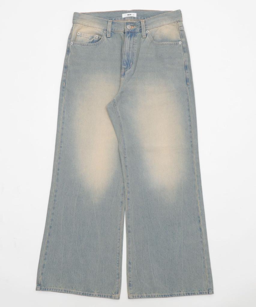 WEGO Men's Flared Denim Pants, Size M, Lightly Denim Finish, Streetwear, Fall/Winter Clothing, Gift