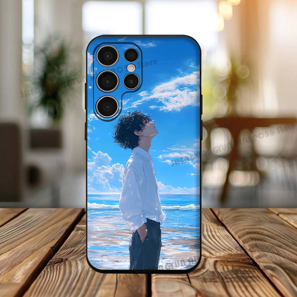 

White Shirt Boy Phone Case For Samsung S24,25,23,22,21,20 Plus Ultra 5G Lite Shockproof Cover Samsung S24fe