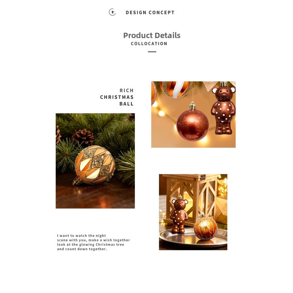 24 Piece Plastic Christmas Ball Set with Storage Box Shatterproof Ornaments for Tree and Various Holiday Decorations