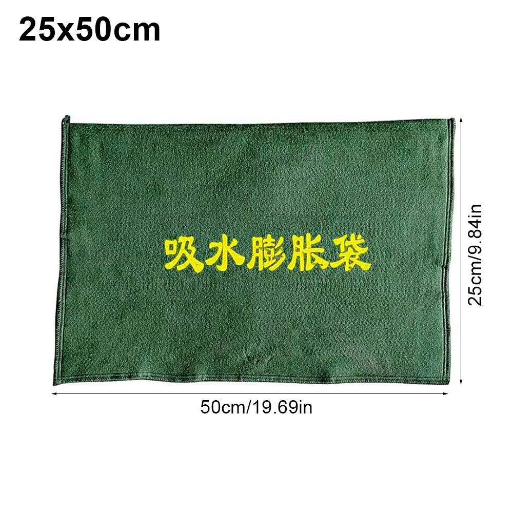 1Pcs New Reusable Water Absorbent Sandbag Canvas 25x50cm 40x60cm Flood Barrier Bag Green Dam Bags For Home Garage Door Basement