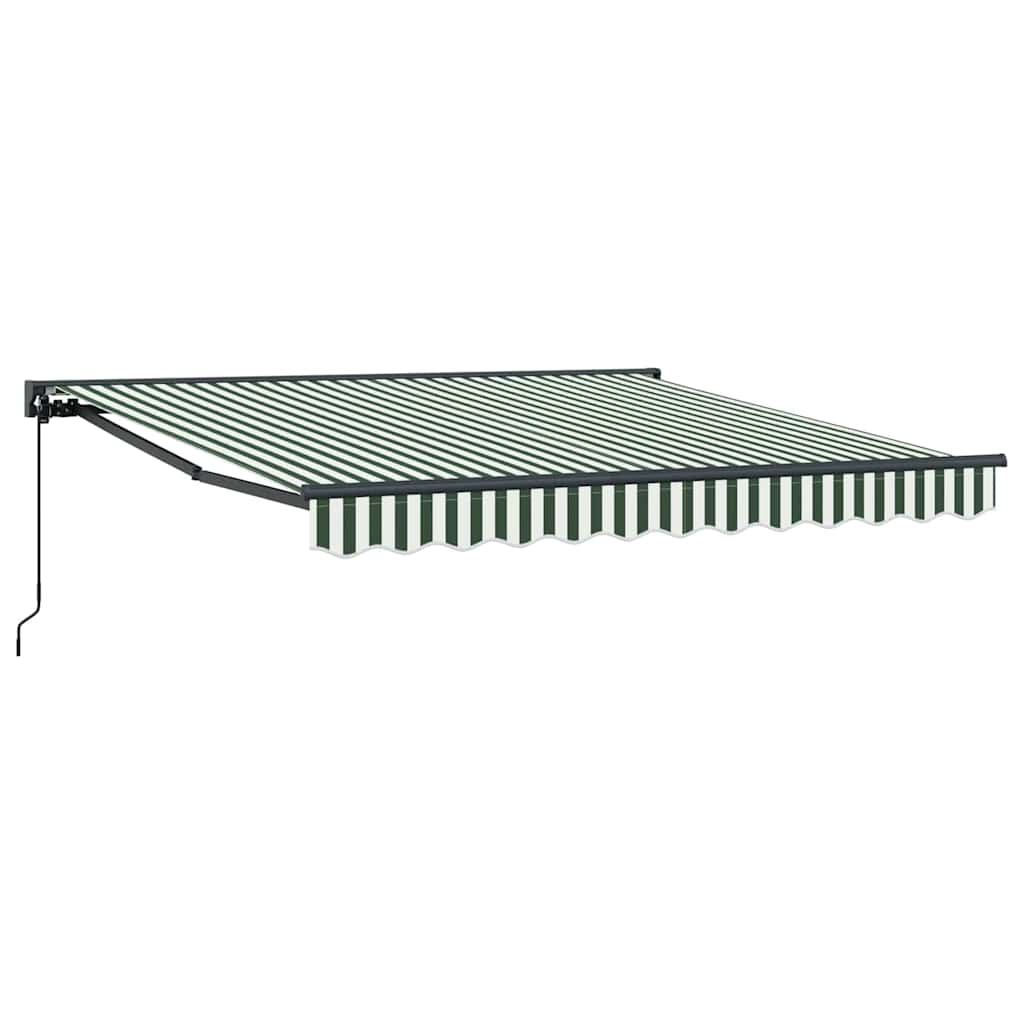 Retractable Awning Frame Green and White 350 X 250 Cm