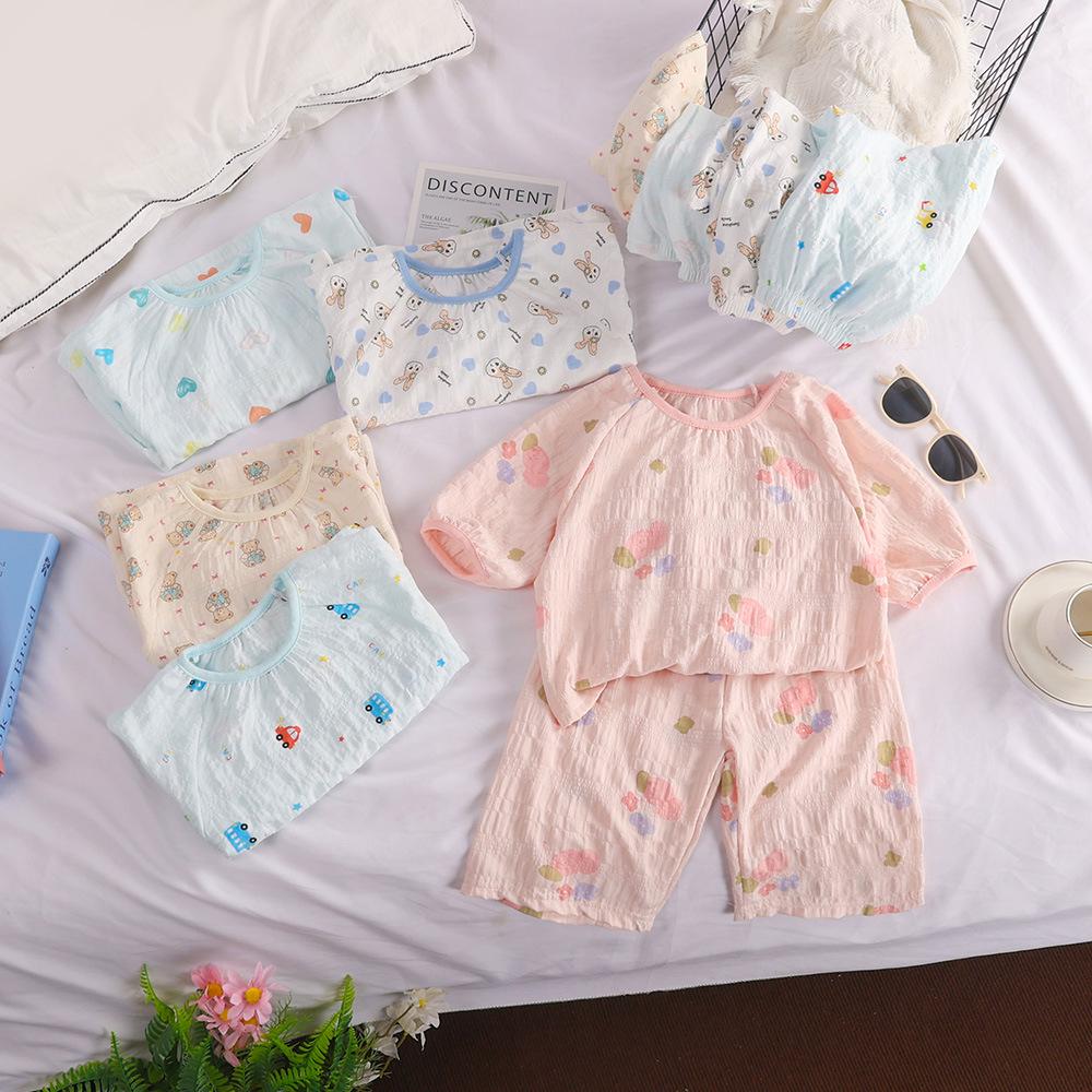 Summer Thin Children's Pajama Set - Cute Princess Style Homewear for Baby Girls, Short Sleeve & Shorts