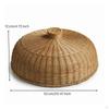 Woven Dish Cover with Handle Handwoven Rattan Food Circular Shape Serving for Outdoor Dining,