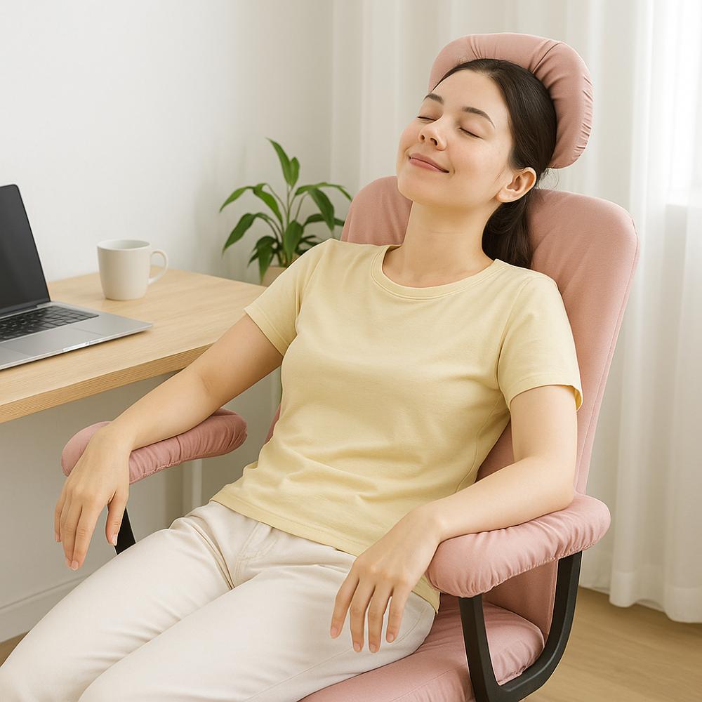Headrest Cover Office Chair Cover Solid Color Computer Swivel Chair Cover Gaming Chair Cover