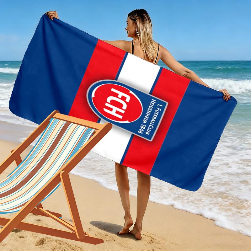 FC Heidenheim Print Beach Towel, Large Soft Quick Dry Towel for Beach Camping Swimming