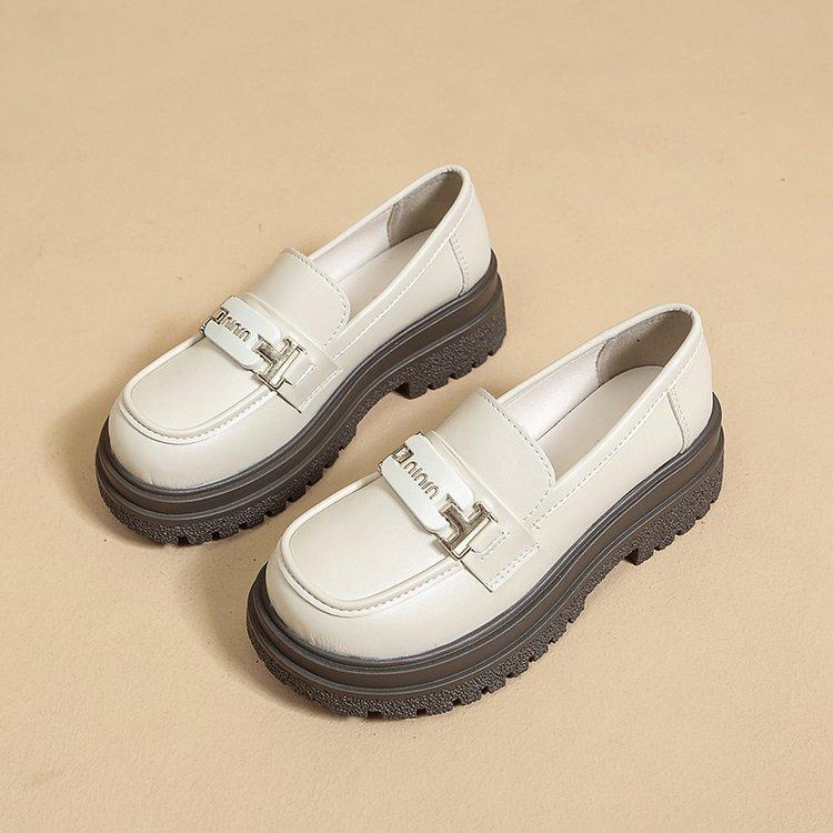 

Женские лоферы на платформе 2025 новая весна и осень обувь с увеличением роста женская обувь маленькие кожаные туфли женские универсальные черные туфли одинарная обувь 40