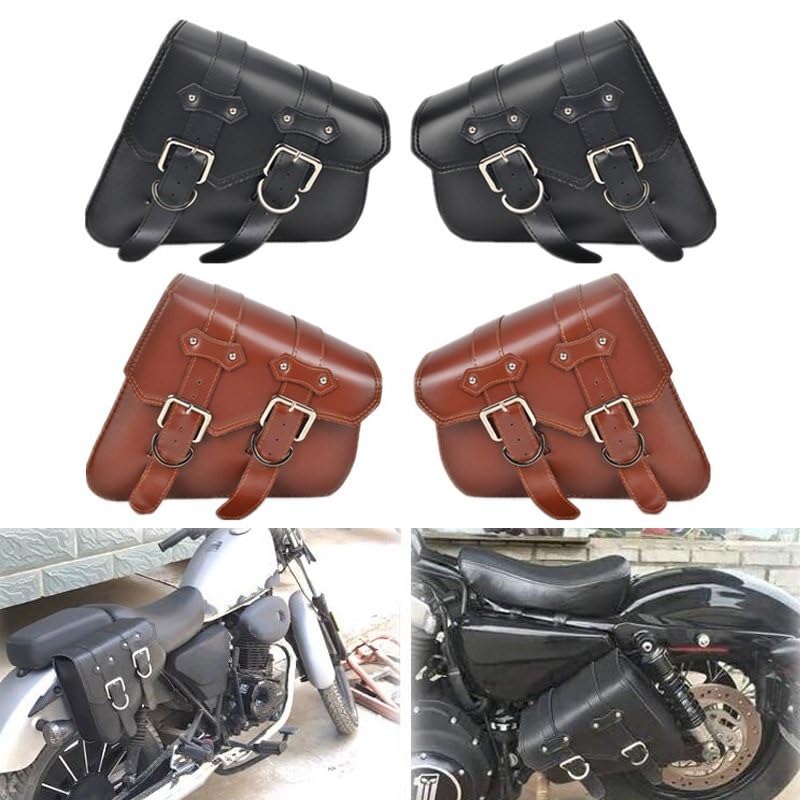 Motorcycle Side Bags Pu Leather Retro Saddlebags Motorcycle Luggage Side Tool Bag for Sportster