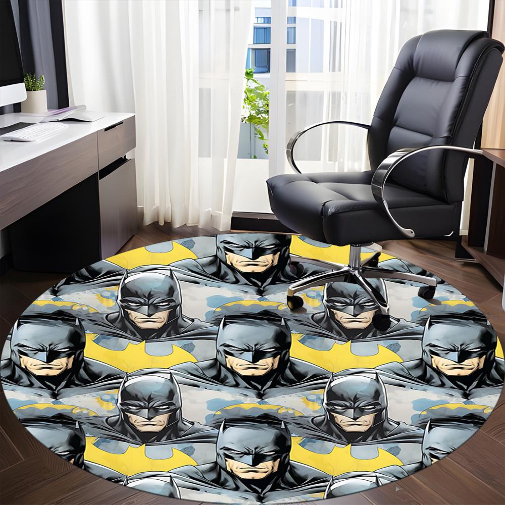 1pc Batman Mask Office Round Area Rug, Under Office Chairs Bedroom Living Room Home Decor, Room Deco, Available in Various Sizes044