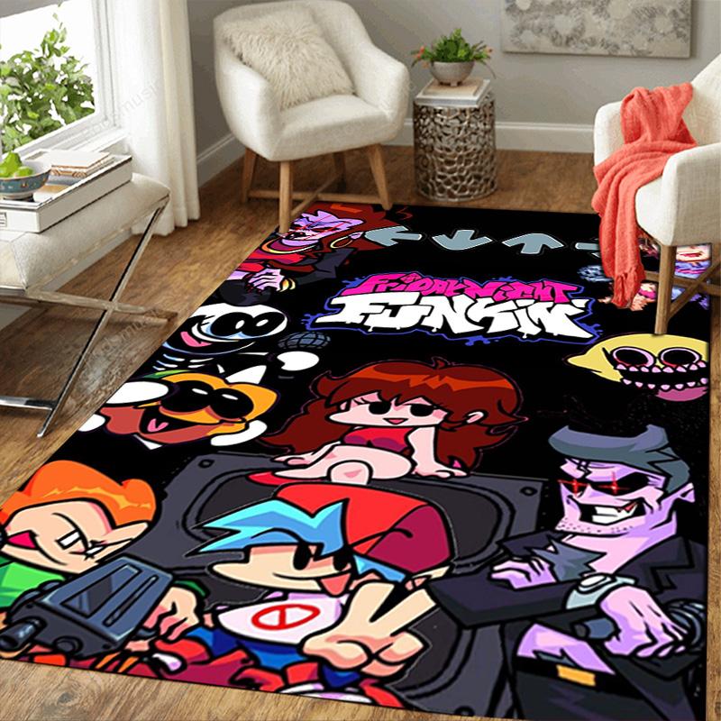 Friday Night Funkin' Rug Floor Mat for Living Room or Bedroom Soft and Comfortable Carpet a Gift for Birthday and Holiday.