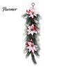 Christmas Wreath for Front Door European Wall Hanging Vine, Artificial Garland Weather Resistant Festival with Plastic Decor, Festive Home Ornament,