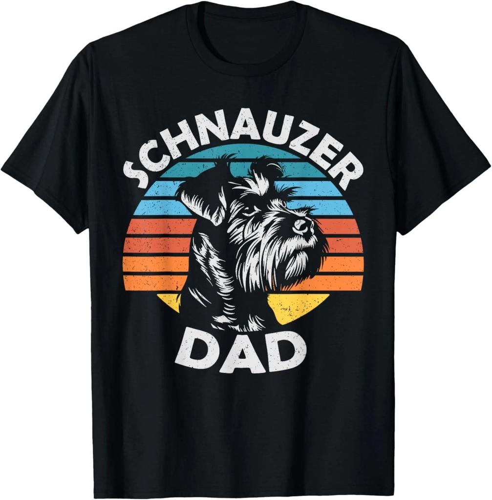 Schnauzer Papa Hond Huisdier Grappig Vaderdag Vintage T-shirt