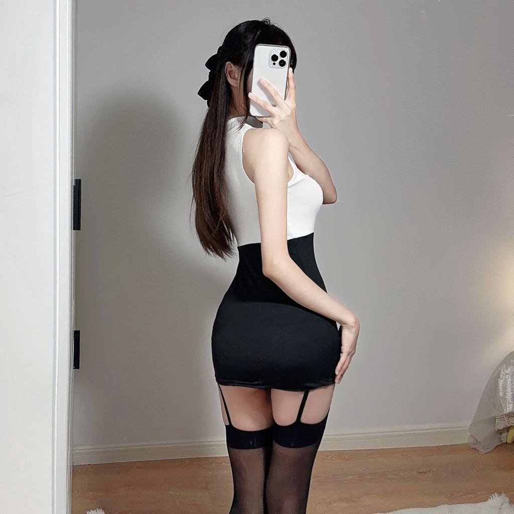 High-quality Leaky Breasts Secretary Outfit Lingerie Bodysuit Uniform Sexy Set Pure Desire Cos