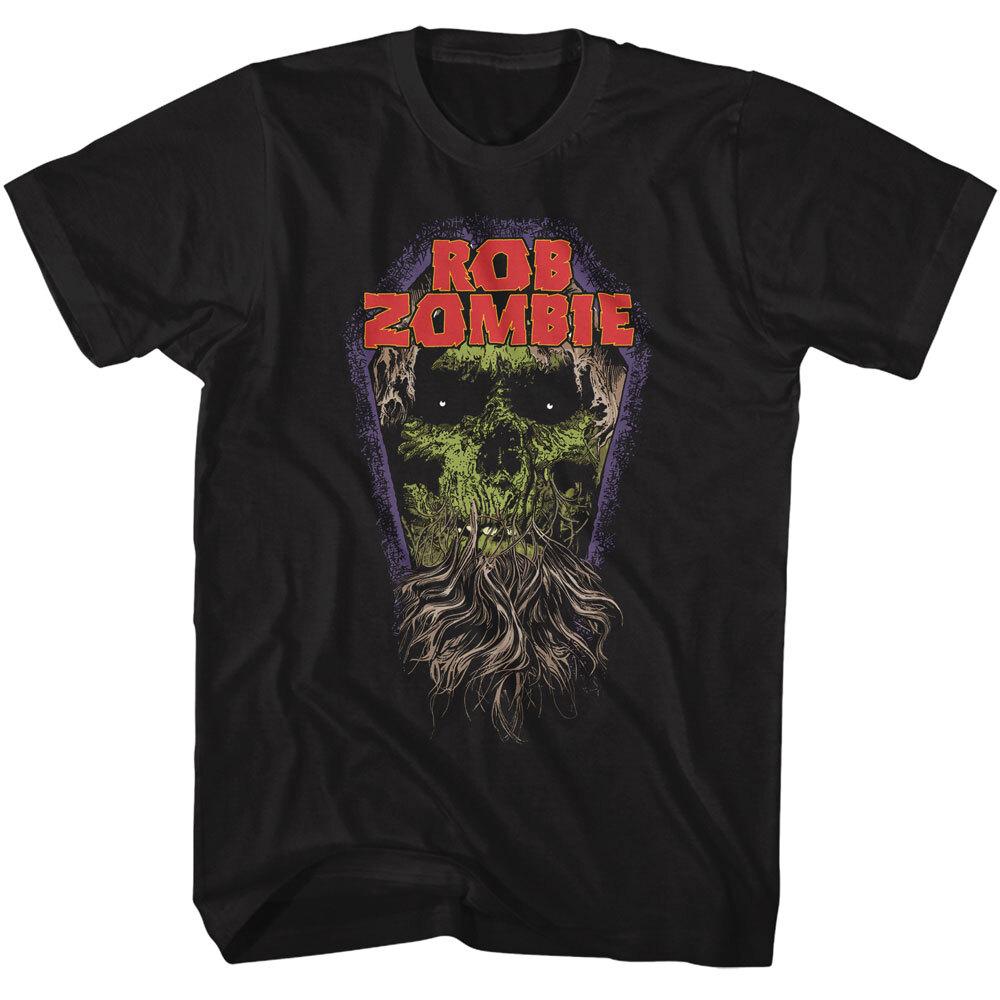 Rob Zombie Coffin Skull With Beard Men T Shirt Shock Rock White Zombie M