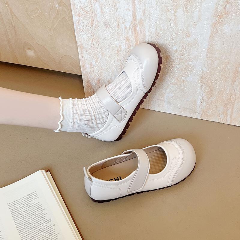 New Style Fashion Women's Flat Shoes Korean Style Mary Jane Ladies' Casual Leather Flat Boat Shoes Loafers Work and Party Wear