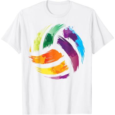 Colorful Volleyball Shirt _ Cute Colorsplash Ball Tee Gift T-Shirt