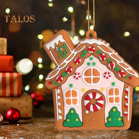 8/15/16st Juldekorationer Matlagning Pepparkakor Man Hus Hängande dekoration Holiday Trädhänge för hem Öppen spis Fönsterdekor