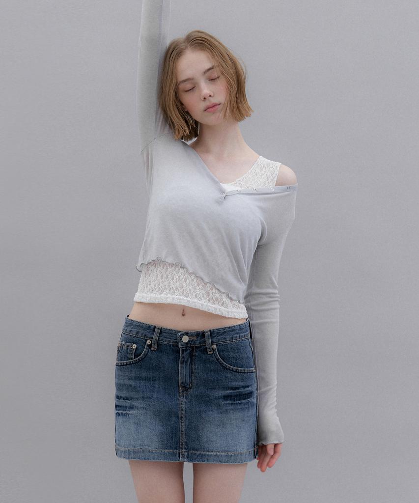 Aendeuel Deep V Long Sleeve - Grey