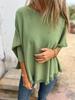 Oversized Long Sleeve Knit Top with Floral Lace Trim for Women - Autumn Winter