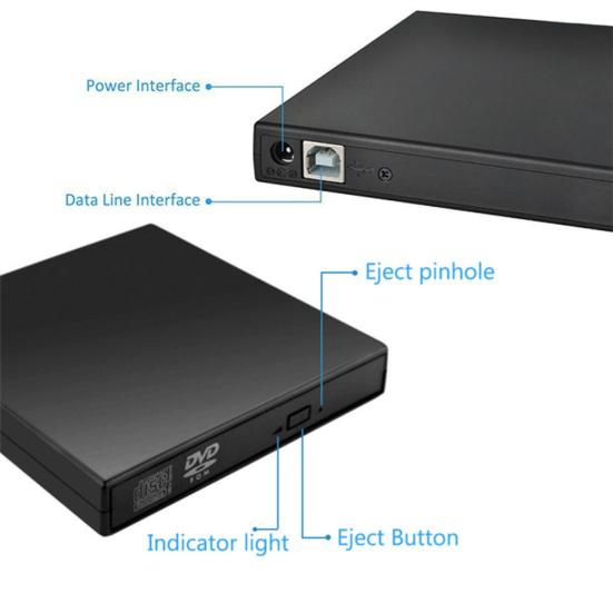 USB External CD VCD DVD Player Optical Drive Writer for PC Desktop Computer