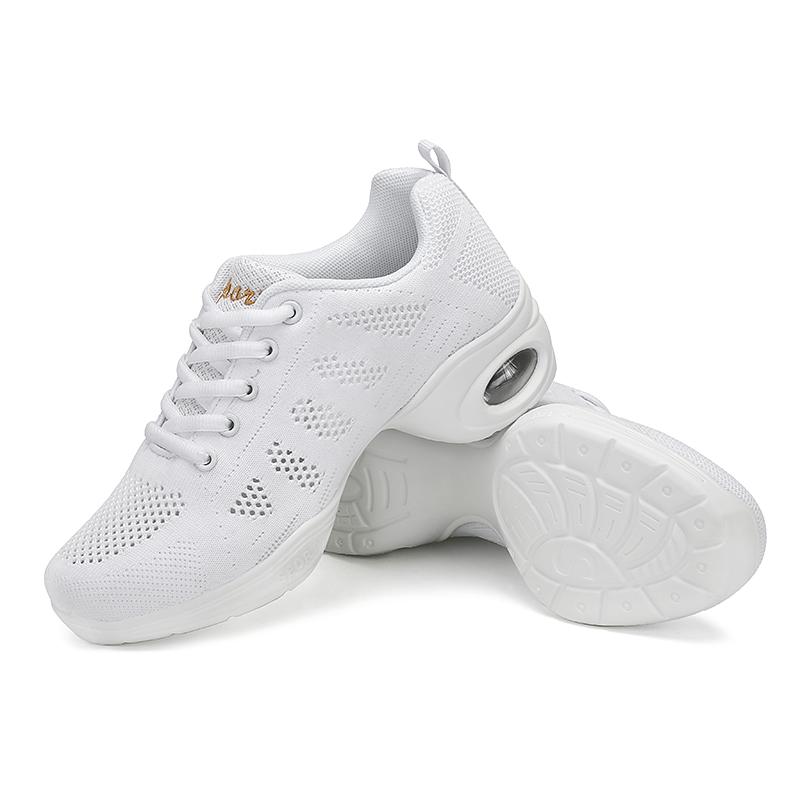 Damskie Oddychające Siatkowe Buty do Tańca z Poduszką Powietrzną Codzienne Sneakersy na Platformie Antypoślizgowa Miękka Podeszwa Nowoczesne Buty do Tańca Jazzowego