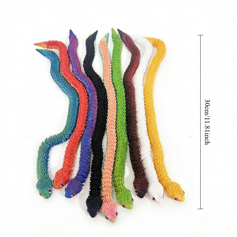 3-Pack 3D-Printed Animals - Venomous Snake, 3D-Printed Snake Toy with Articulated Skeleton