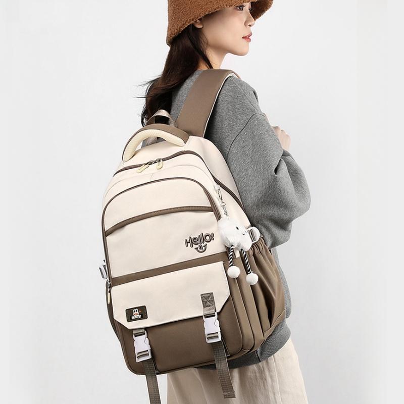 2025 New High School Student Nylon Waterproof School Bags Widen Shoulder Strap Large Capacity Backpacks Lightweight Durable Outdoor Travel Rucksacks