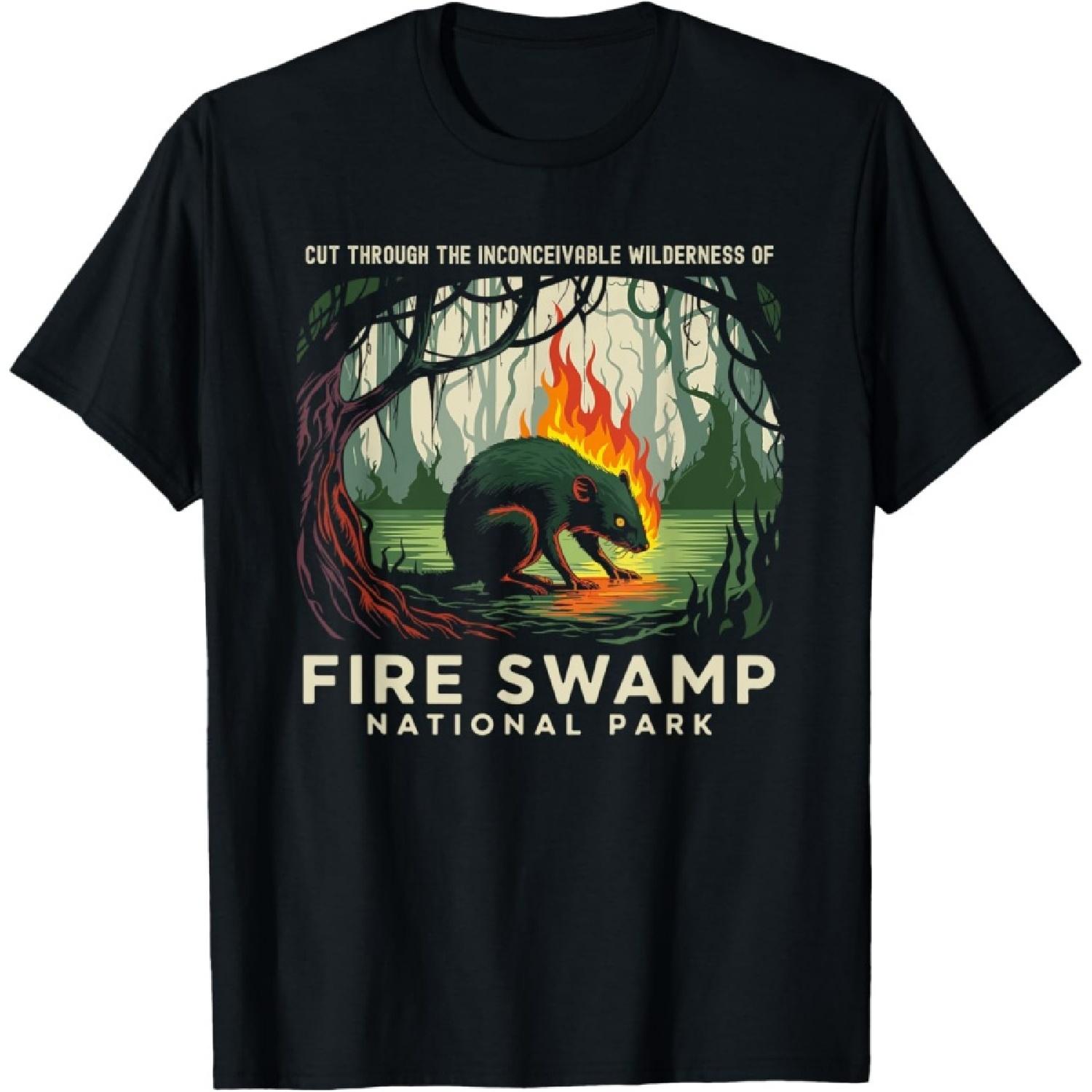 Fire Swamp National Park Camping Hiking Mountain T-Shirt S чёрный