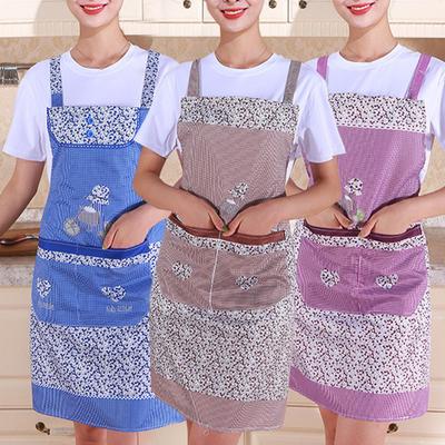 1PC Double Pocket Oilproof Kitchen Supplies Household Women Cartoon Apron Sleeveless Apron
