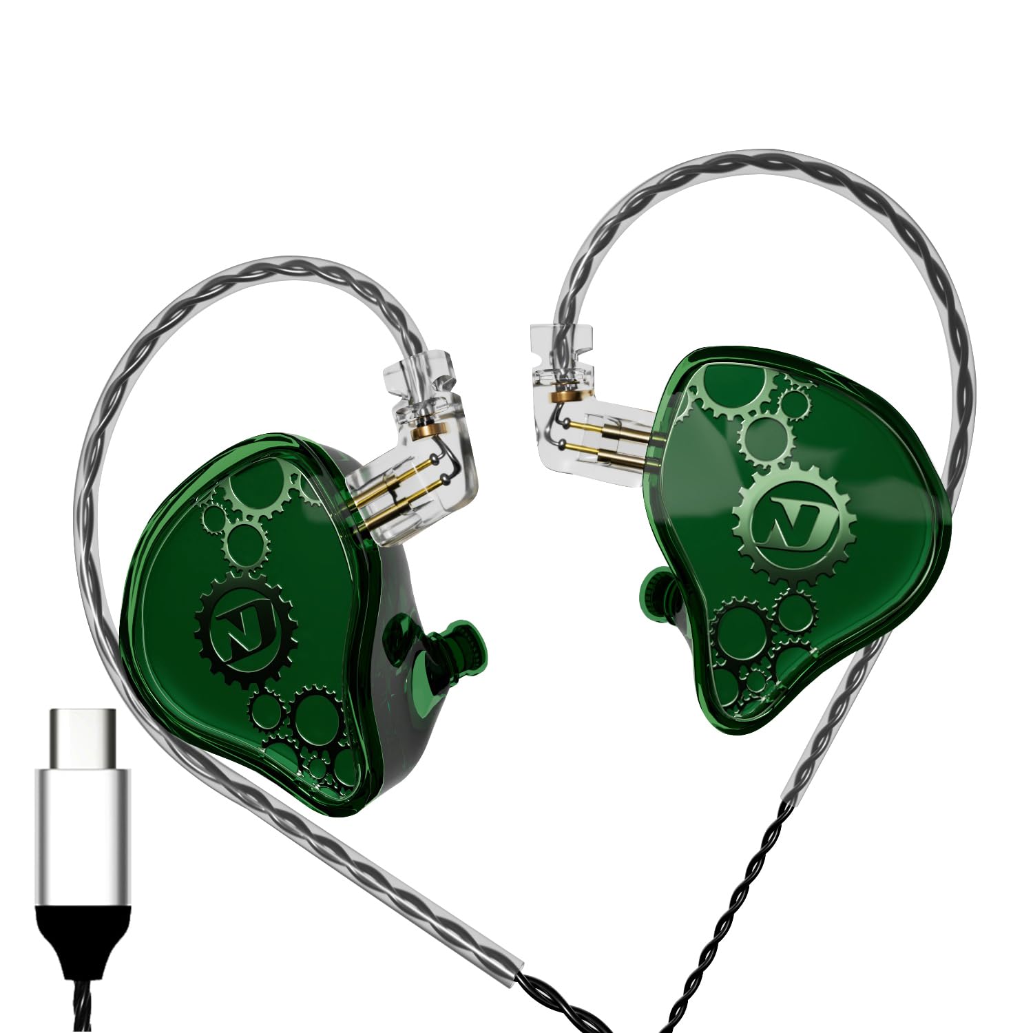 

Hifi Kingdom ND VENUS Dynamic Driver (1DD) Wired In-Ear Monitors with Type-C Plug, Green, No Mic
