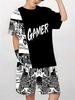 Summer 2025 Bestseller Youthful and Energetic Street Casual Fashion 3D Letter Pattern Printed Comfortable Children's Set