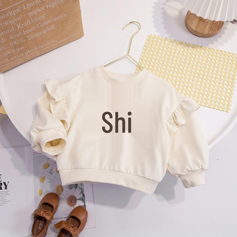 2024 Spring Cute Heart Print Pullover for Girls - Casual Crew Neck Sweatshirt for Baby and Children.