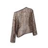 Autumn 2025 Asymmetrical Neckline Sequined Cutout Top for Women