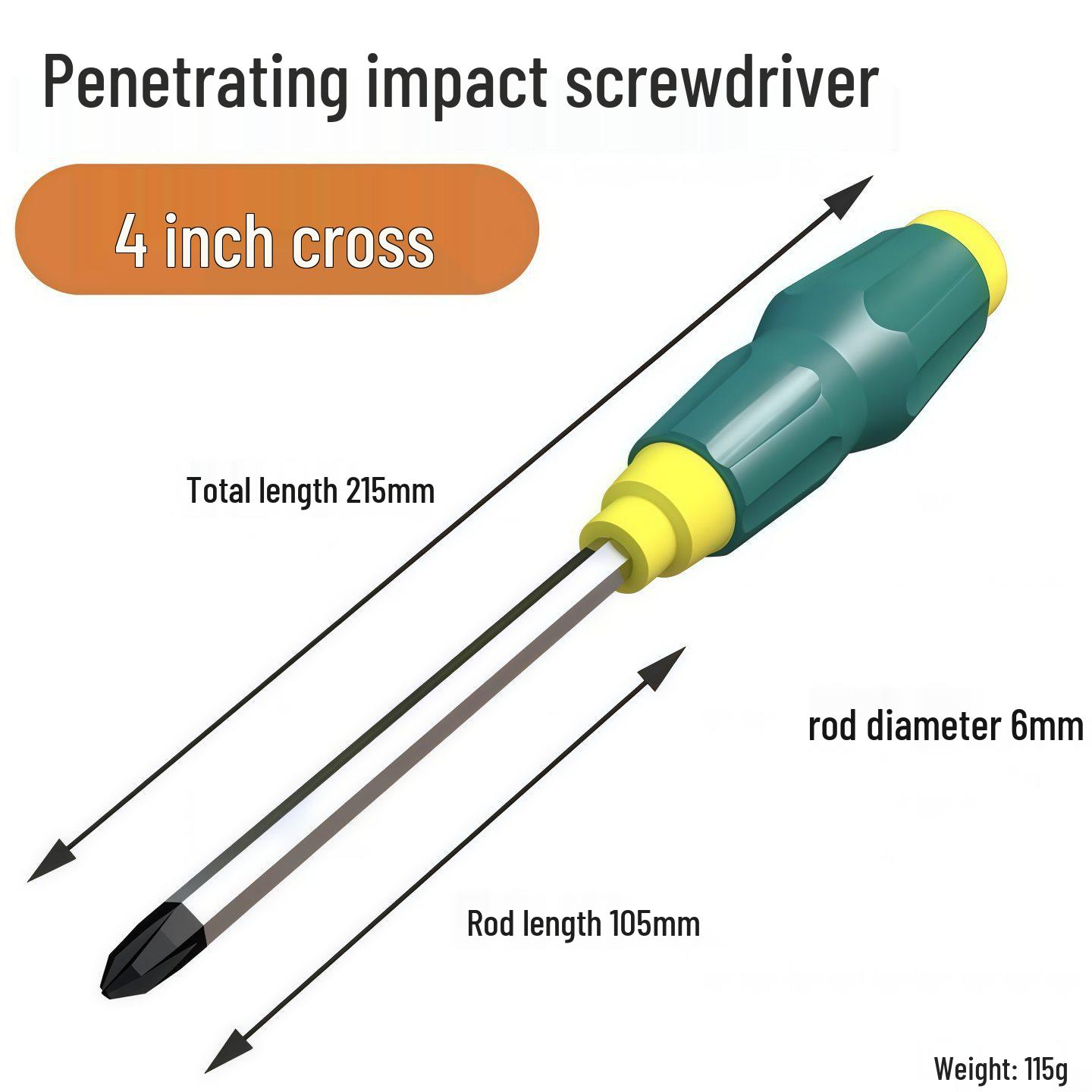 

Промисловий наддовгий магнітний викрутка з порожнистим ударним стрижнем та надтвердими хрестоподібними та шліцьовими наконечниками