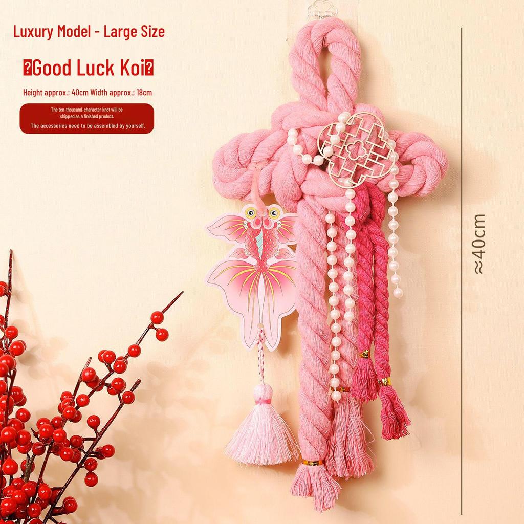 2026 Year of the Horse Spring Festival Chinese Knot Door Hanger - Wanzi Knot Ornament for Festive Atmosphere