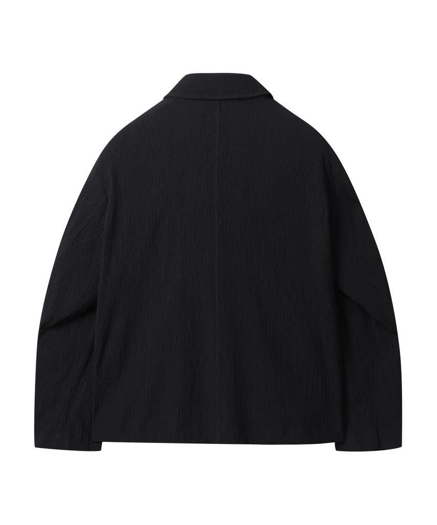 Customellow Black Pleats Work Jacket Cwjam25433Bkx