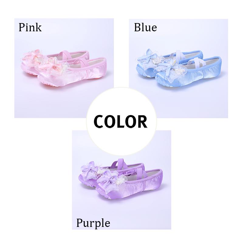 Girls Dance Shoes Soft-Soled Practice Shoes Satin Ballet Shoes Baby Dancing Shoes Cute Stage Performance Cat Claw Shoes