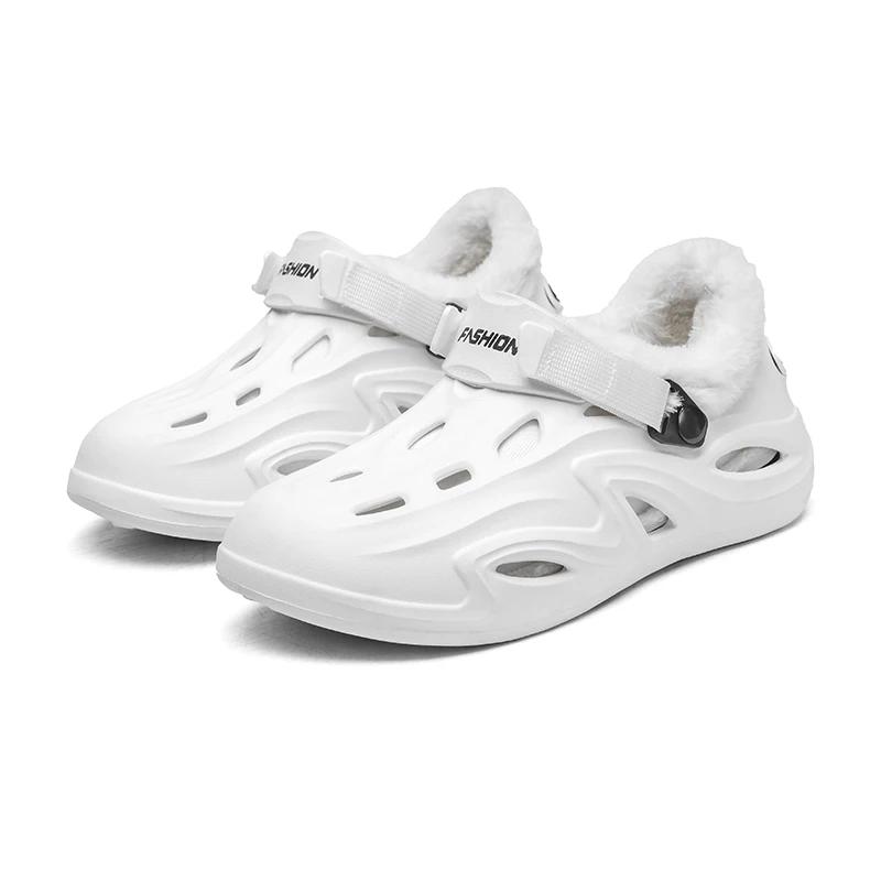 Модный дом Хлопок Мужская обувь Бархатные утолщенные тапочки из ЭВА для мужчин Модные — фото 8