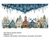 Indoor Festive Atmosphere Decor Christmas Winter Village Static Window Clings, Snowflake Snow House Removable Holiday Stickers, Decals for Xmas