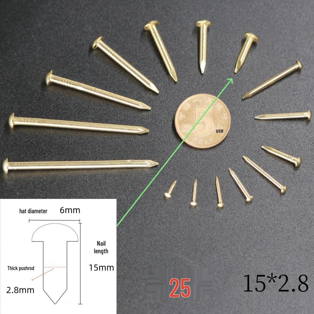 Round Head Brass Nails for DIY Projects and Picture Hanging