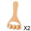 2x Manueller Handheld Roller Massager Körpermassage Werkzeug Holz für Fuß Oberschenkel Stil A
