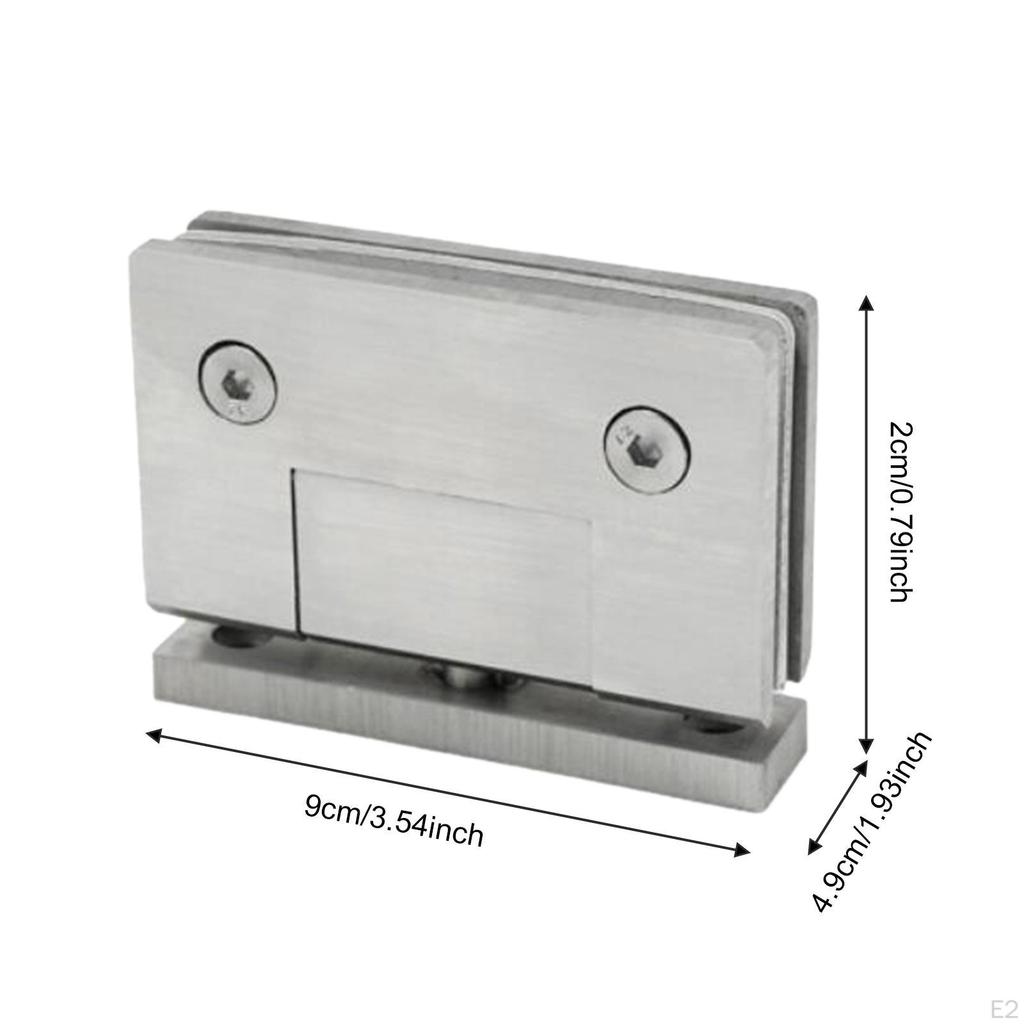 Glass Door Hinge Bathroom Gate Clamp Stainless Steel 90 Degree Positioning, Functional Cabinet