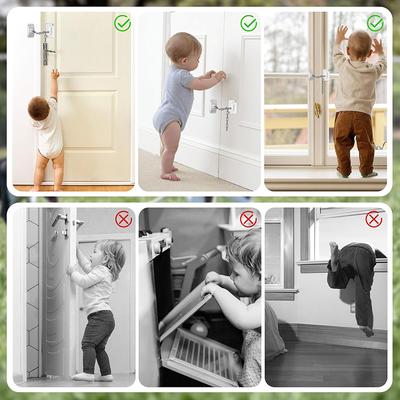 Window Restrictor Child Safety Locks Self Adhesive Window Limit Stop Locks No Drilling Adjustable for UPVC Wooden Sliding Window
