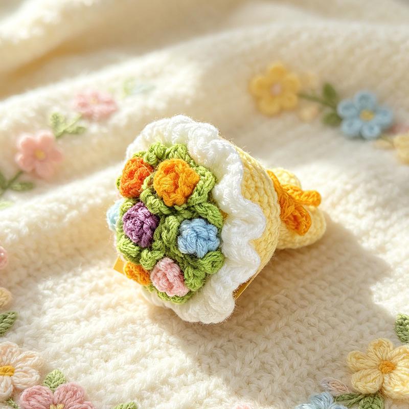 Handmade Crochet Rose Keychain Ornament - Valentine's Day Gift