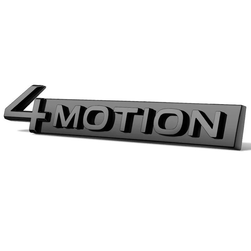 1Pc Matel 4MOTION Trunk Emblem For VW Sticker Glossy Black 4MOTION Tiguan Rline Touareg Golf Passat Bora