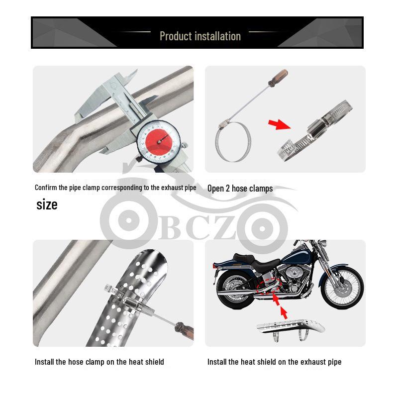 Harley Cruiser & Prince Bike Heat Shield for Exhaust Pipe