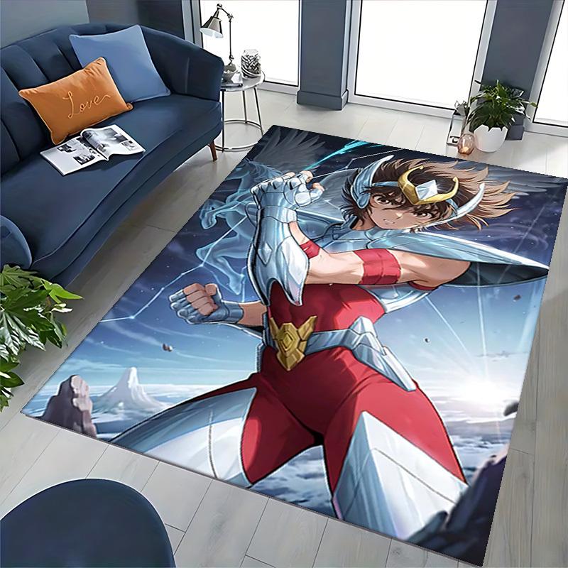 1pc Saint Seiya Athena Chair Mat - Anime Cartoon Design Office Desk Pad, Non-Slip Rug for Home Decor, Suitable for All Seasons.T004